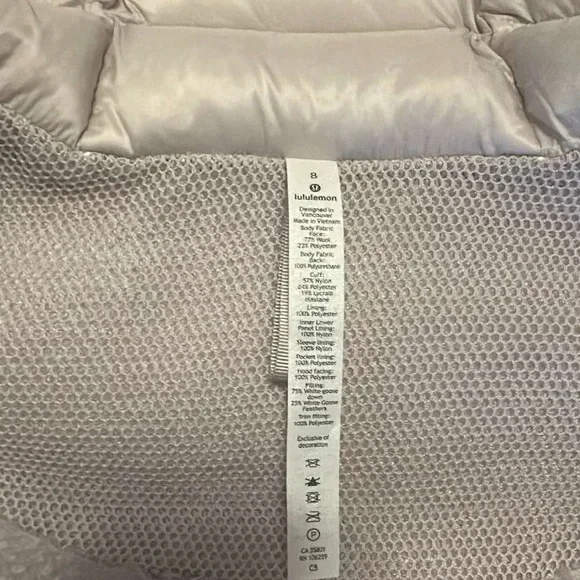 Lululemon Wunder Under Puffer Jacket Size 8 - Picture 5 of 13